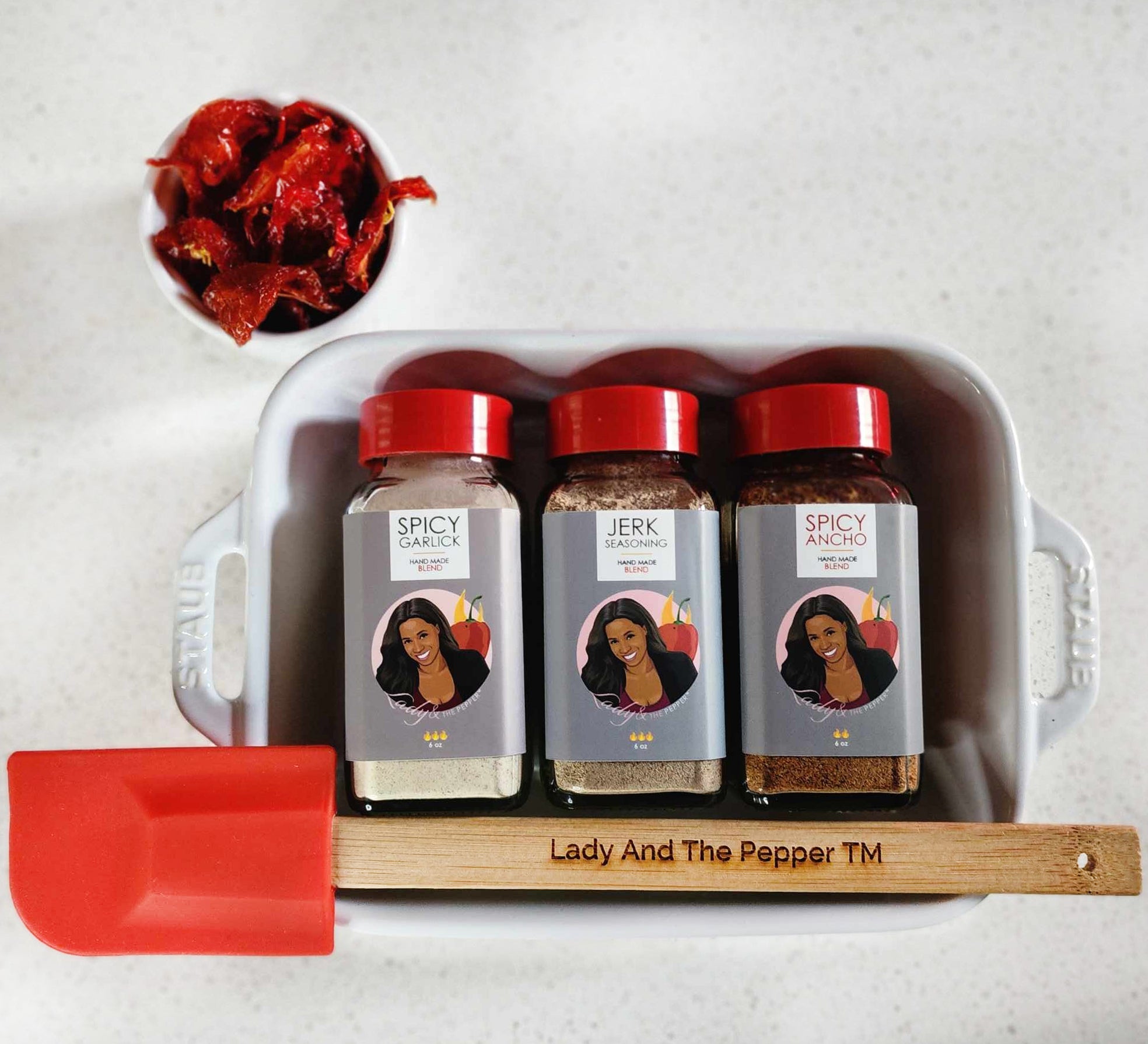 "Lady And The Pepper™️" Silicone Bamboo Spatula